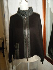 Lauren Vidal beau pull / cardigan noir en laine t2XL/3XL
