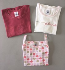 PETIT BATEAU Lot De 3 Maillots De Corps  MC/débardeur 4 Ans TBE