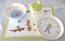 SET REPAS ENFANT BOL, ASSIETTE, VERRE BEC VERSEUR ikea neuf (couvert enfant)