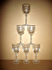 6 VERRES a digestif 6,5 cl , modèle DAMPIERRE en cristal d'arques ; lot / série
