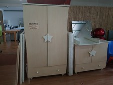 chambre enfant sauthon lit + commode + armoire