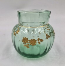 PETIT Vase émaillé fin XIXe doré fleurettes DLG Legras Baccarat 1900