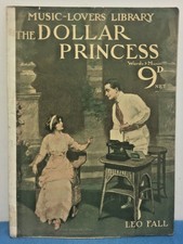 Antique sheet music book le dollar Princess Leo Fall Opera Piano années 1900