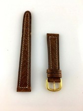 CINTURINO PER OROLOGIO cuoio 16MM  CUCITURE NEW OLD STOCK QUALITA' 