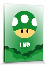 Gaming - Champignon 1-Up Icône One Up Poster Toile Sur Châssis (40x30cm) #112392