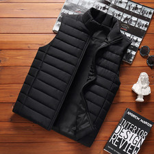 Veste chaude sans manches pour Homme femme chaude hiver doudoune pas cher noir