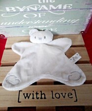 Doudou Ours Plat BEBE CONFORT Blanc Spirale Gris Etat neuf 