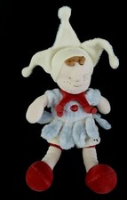 L1- DOUDOU BABY NAT POUPEE FILLE LUTIN BLEU ROUGE 25cm+ bonnet - EXCELLENT ETAT