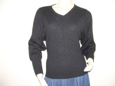 Pull noir col V "Miss Li" pour femme / Taille 2-M-38