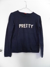 SUPERBE PULL BLEU MARINE/ INSCRIPTION TAO FILLE TAILLE 14 ANS