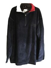 Rare Vintage Tommy Hilfiger Velour Jacket Big Flag Logo Collar Blue Size XL