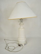 Table Lamp White Barrel Footed Stand Light