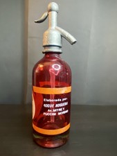 ANCIEN SIPHON, sifone, syphon, bouteille à eau de seltz  ROUGE en TRÈS BON ÉTAT