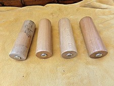 4 pieds de lit contemporain en bois-hêtre clair verni