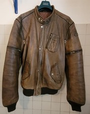 Veste moto blouson cuir marron Hein Gericke Manches détachable Taille XL Vintage