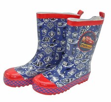 Bottes en Caoutchouc Enfant Cars de Pluie Bottines Chaussures Bleu Marine