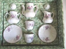 JOUET DINETTE SERVICE A CAFÉ  EN PORCELAINE ANNÉES 30  DANS SON COFFRET