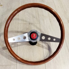 Volant Bois Ferrero d'époque 38cm Complet pour Peugeot 204 304 Lancia Alfa Romeo