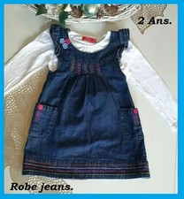 Ensemble robe en jeans bleu taille 2 ans comme neuve