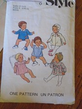 N°21701 ANCIEN PATRON STYLE  ROBE TUNIQUE MANTEAU  BLOOMER  T 12 MOIS 1960 