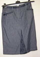 Jupe bleue avec broderie - Taille 40 - Lewinger - Neuve