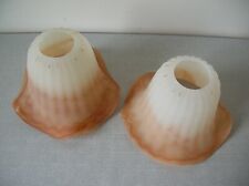 Lot de 2 tulipes abat jour de lampe lustre luminaire en verre de 16 cm