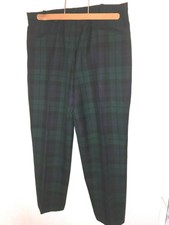 Pantalon femme vintage en pure laine tartan Création Hazan made in France