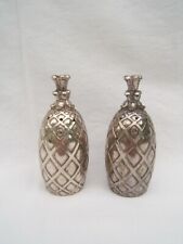 ancienne saliere poivre et sel en métal argenté forme ananas vintage design