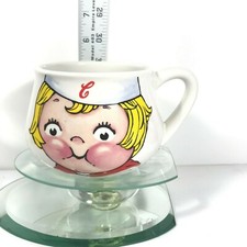 Campbell's Soup Mug Houston Harvest Kid Blonde Girl Rosy Cheek Cup Bowl Large C1