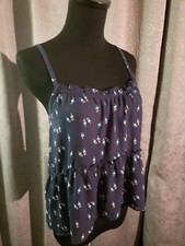 Hollister Popsicle Blouse Blue Sheer Crop Top Size Small Sleeveless