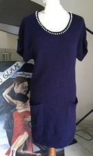 APRIL MAY Robe Pull Laine Encolure Perles Taille S Pour Un 38 Très Bon État