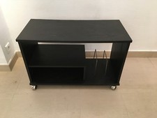 Meuble sur roulettes stratifié noir, très bon état 