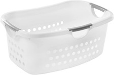 Iris Ohyama, Grand panier à linge, corbeille, 40 L, 3 poignées - Blanc