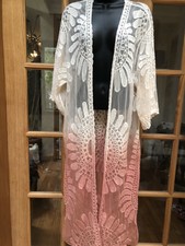 Vintage Style Dentelle Kimono Robe Chiffon Rose Ombre De
