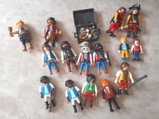 playmobil  lot de personnages  divers thème  pirates avec coffre trésor, pièces 