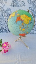 ANCIEN GLOBE TERRESTE DE BUREAU TRIPODE ANNEE 50