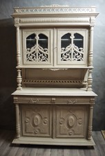 Buffet Vaisselier Credence 2 Corps Henri 11 Relooké