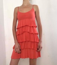 robe bershka corail orange volants froufrous superposition taille M
