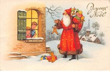 Noël - n°79764 - Joyeux Noël - Père Noël montrant un pantin à des enfants par l