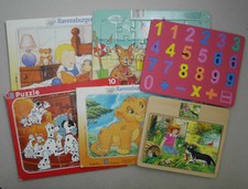 Lot de 6 puzzles enfants (Le Roi Lion, Les 101 Dalmatiens, Popi, chiffres...)