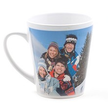 MUG CONIQUE tasse blanche, personnalisé avec votre PHOTO, TEXTE ET LOGO