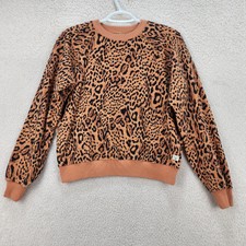 Billabong 1973 Femmes Pull Sweat Petit Léopard Imprimé Col Rond L/S