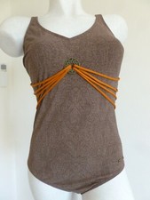 NEUF RAVISSANT MAILLOT DE BAIN " TRIUMPH " IMPRIME CACHEMIRE CHOCOLAT T 44B