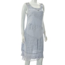 Elisa Cavaletti Femmes Dentelle Ourlet Applique Robe sans Manche Pli Box Taille