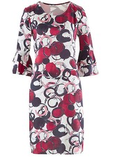 CREATION L @ Kaleidoscope TAILLE 12 A-Line Multi Impression Volants Manches Robe £ 85