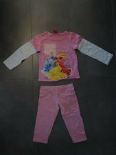 Pyjama 2 pièces blanc et rose imprimé Disney Princess taille 4-5 ans