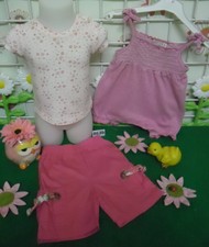 vêtements occasion fille 3 mois,combi/short,tee-shirt ZARA,bermuda