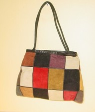 Sac à main  en Nubuck cuir patchwork  PACCO MADE IN AUSTRALIE