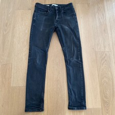 Jean Pantalon Homme Gris Noir ❤️ Topman Stretch Slim - Taille 30 S