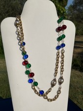 COLLIER CHANEL VINTAGE FRENCH GLASS NECKLACE